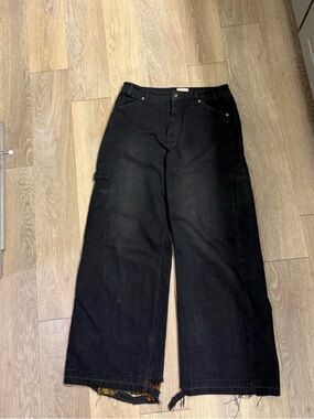 Bywin Black Wide-Leg Pants